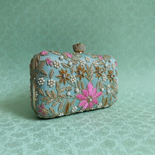 Amelia Green Rectangular Clutch (ST11203)