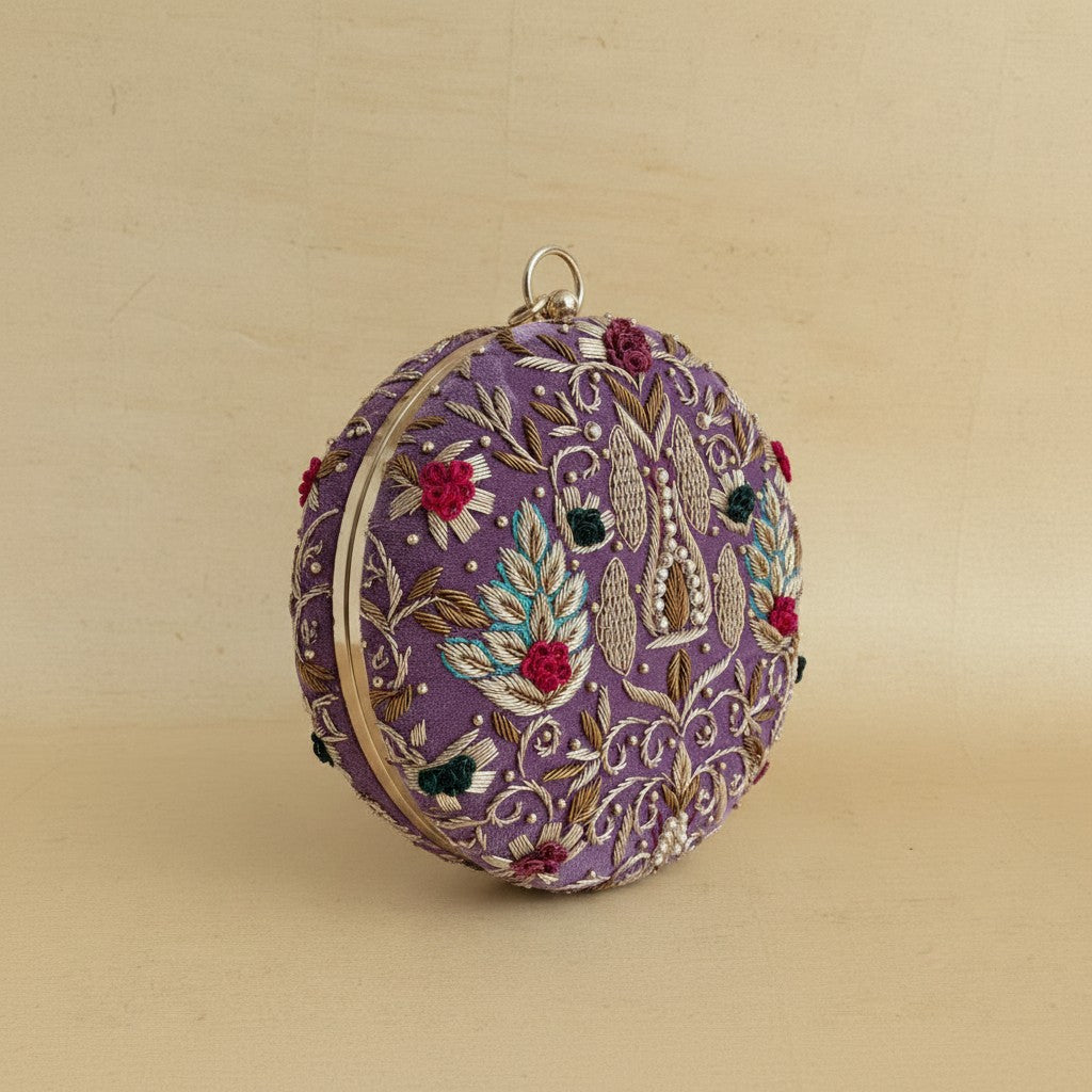 Agra Purple Bangle Clutch (ST1177)