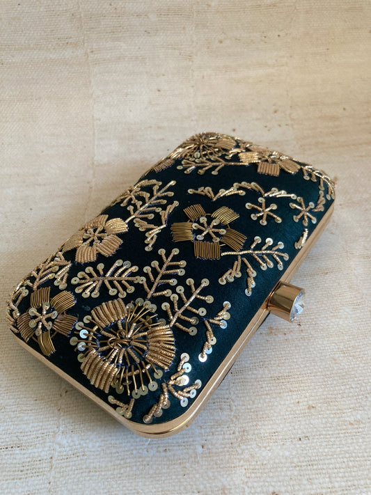 Hema Rectangular Clutch (Emerald Green) (ST958)