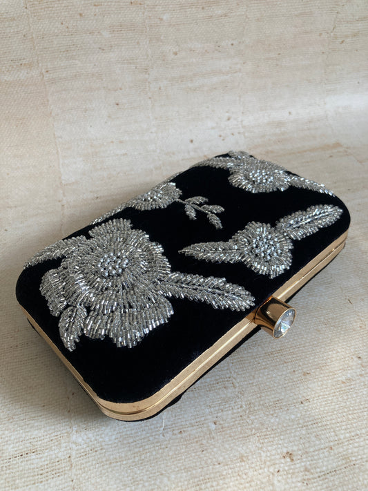 Roselle (Rectangular Clutch) (Black) (ST1055)