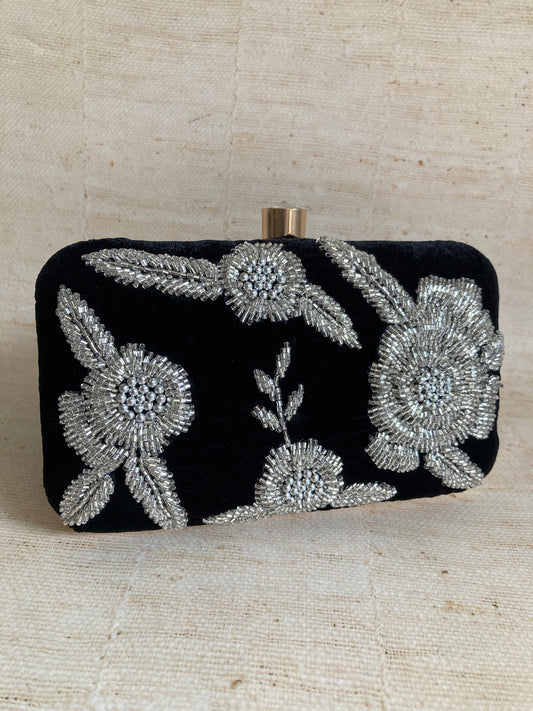 Roselle (Rectangular Clutch) (Black) (ST1055)