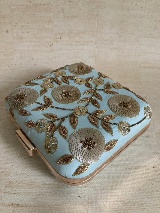 Sale Amanat Square Clutch (ST842) (Light Blue)