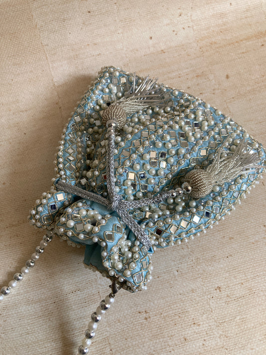 Siya (Mirror Potli) (Light Blue) (ST1046)