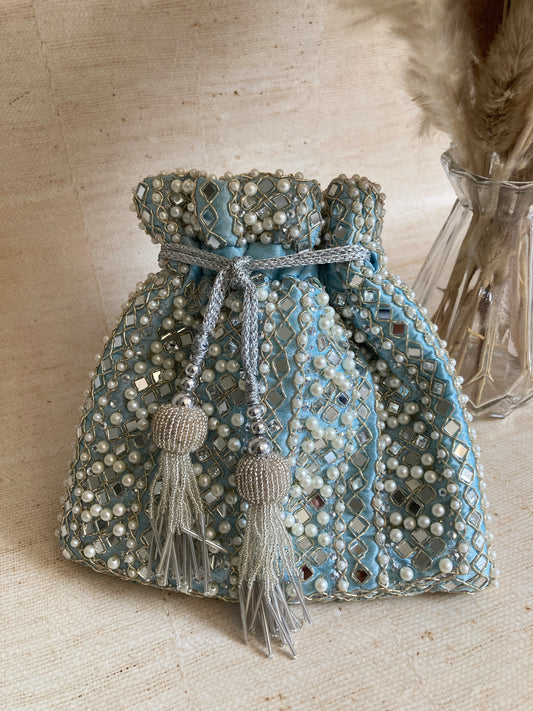 Siya (Mirror Potli) (Light Blue) (ST1046)