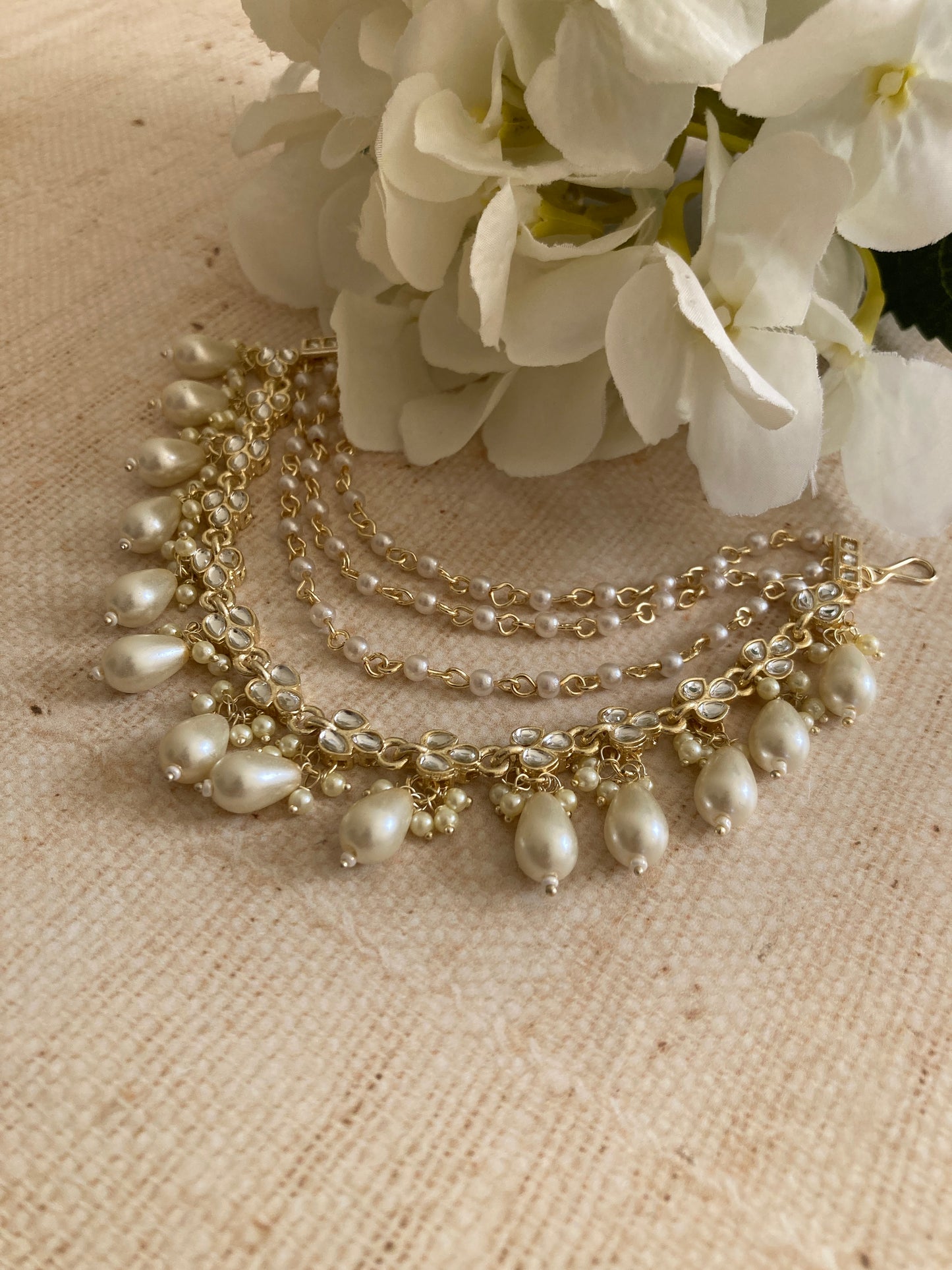 Gold Pearl Ear Chains/Kaan Chain (ST1078)