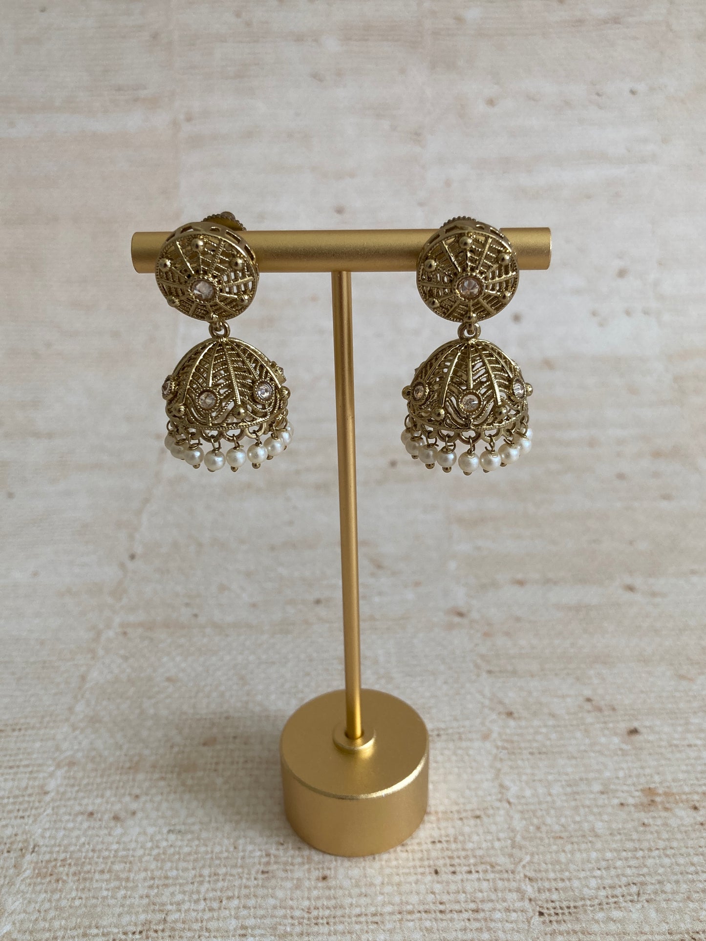 Antique Gold Small Jhumki Earrings (ST1082)
