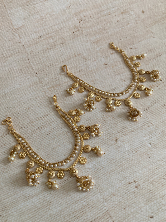 Gold Plated Pearl Ear Chains/Kaan Chain (ST1084)