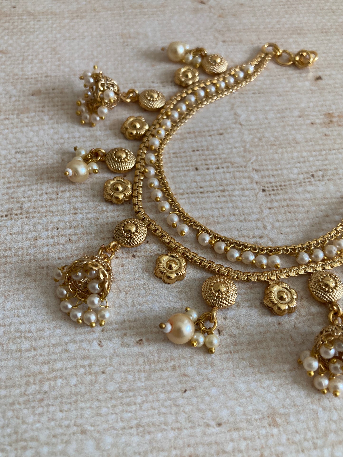 Gold Plated Pearl Ear Chains/Kaan Chain (ST1084)