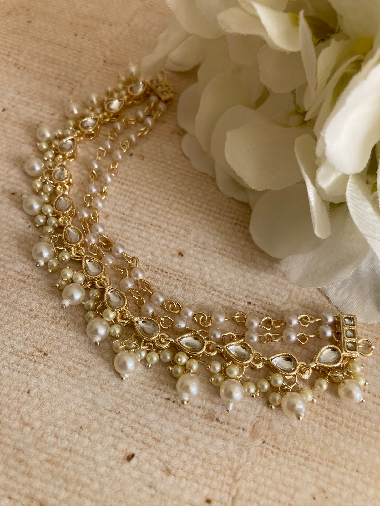 Antique Gold Pearl Ear Chains/Kaan Chain (ST1090)