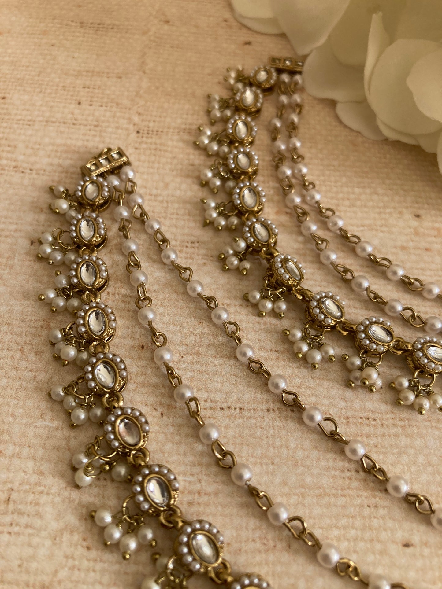 Gold Plated Pearl Ear Chains/Kaan Chain (ST1089)