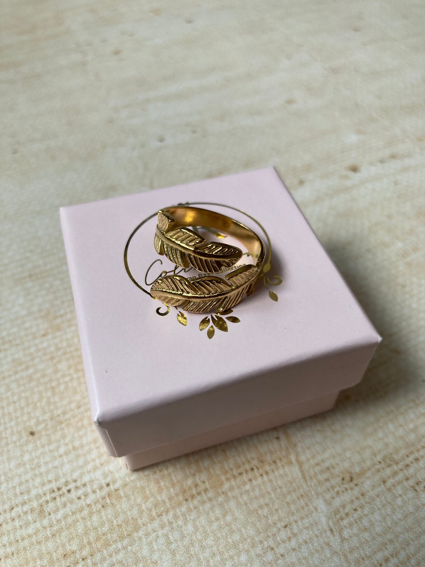 Adjustable Gold Vine Leaf Ring (Gold) (ST1062)