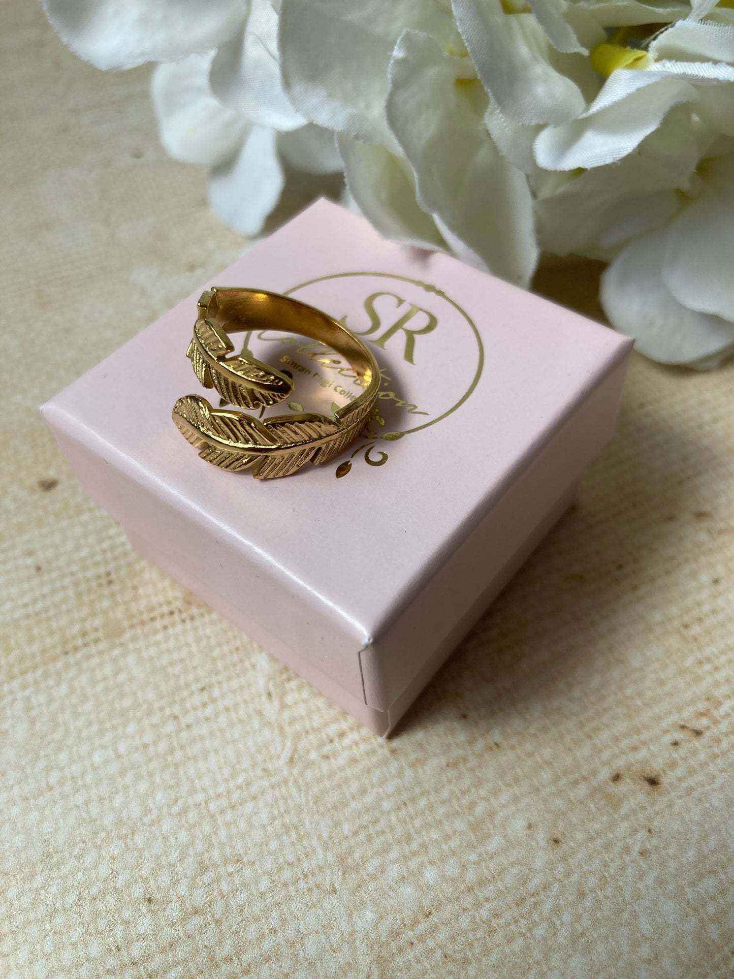 Adjustable Gold Vine Leaf Ring (Gold) (ST1062)