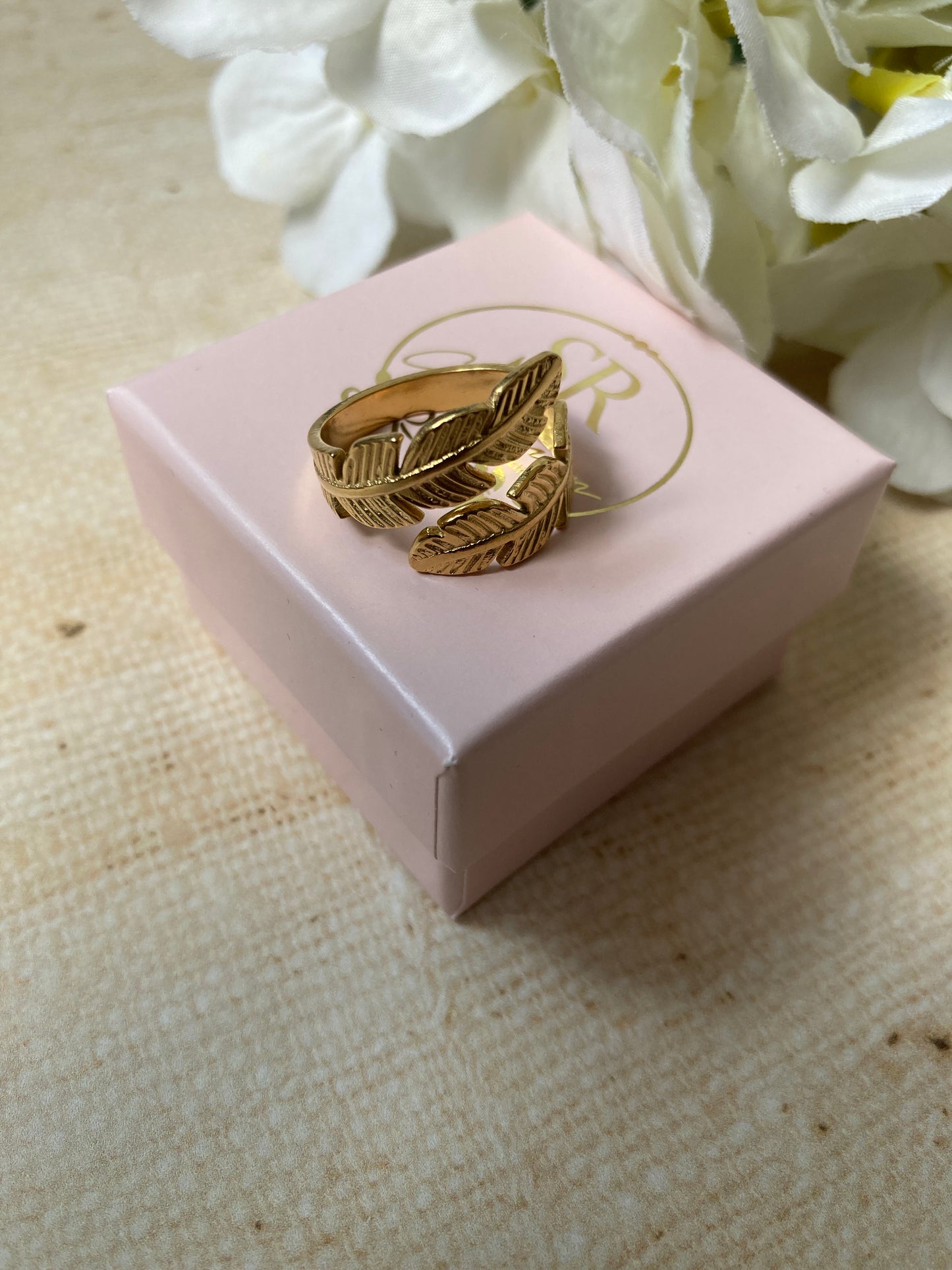 Adjustable Gold Vine Leaf Ring (Gold) (ST1062)