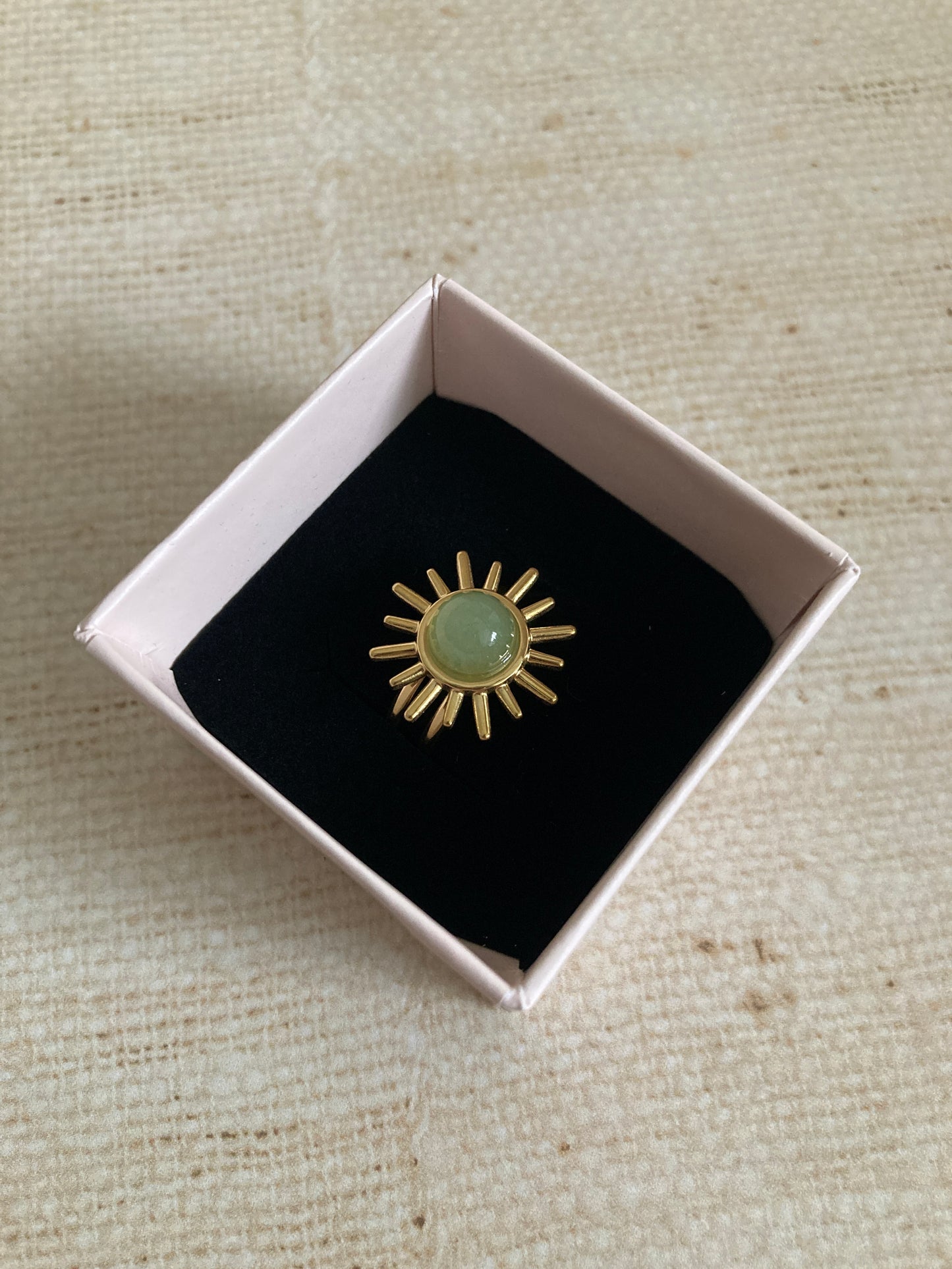 Gold Adjustable Sun Ring (ST866) (Mint Green)