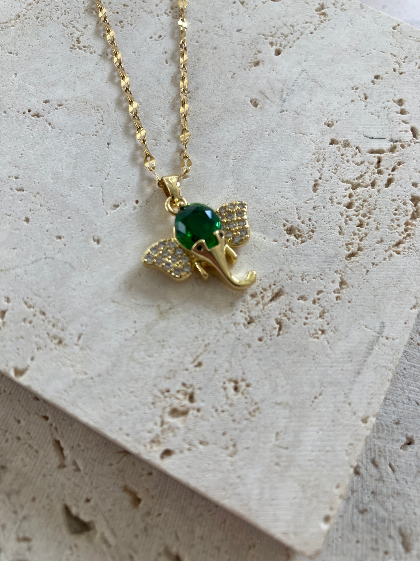 18K Gold Plated Elephant Pendant Necklace
