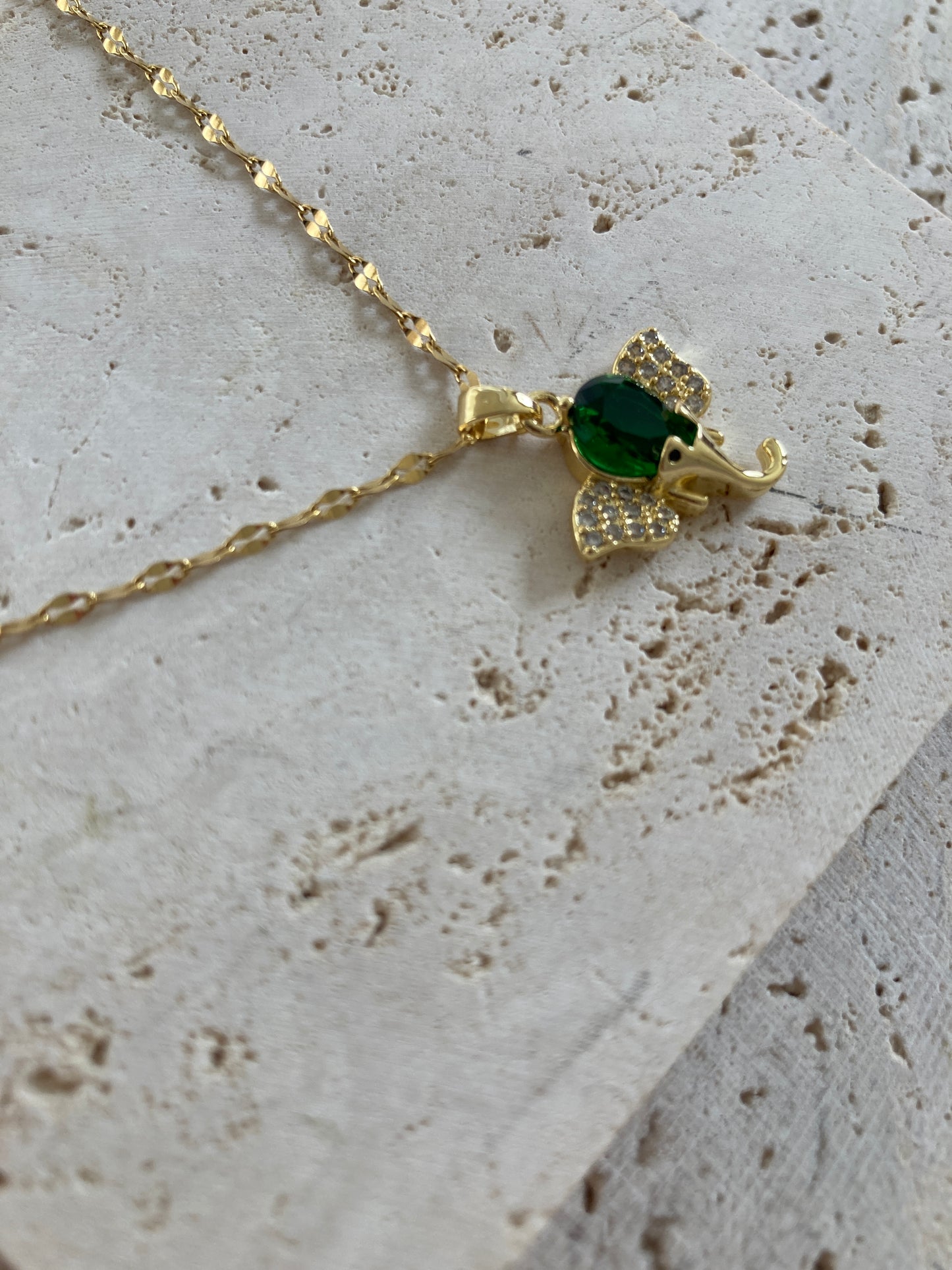 18K Gold Plated Elephant Pendant Necklace