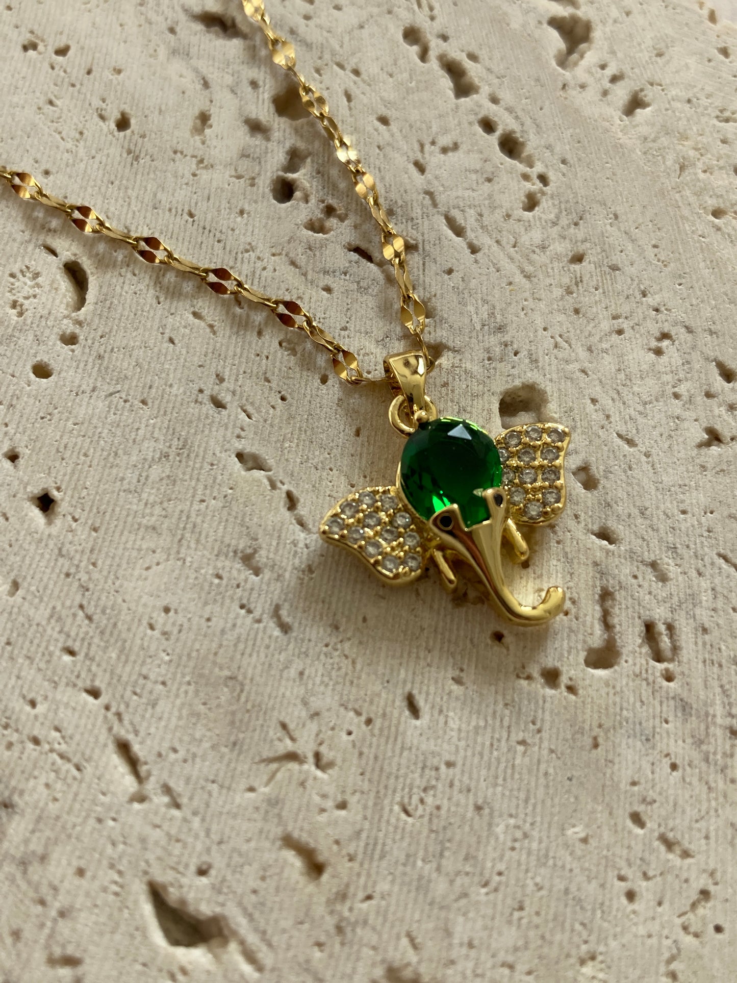 18K Gold Plated Elephant Pendant Necklace