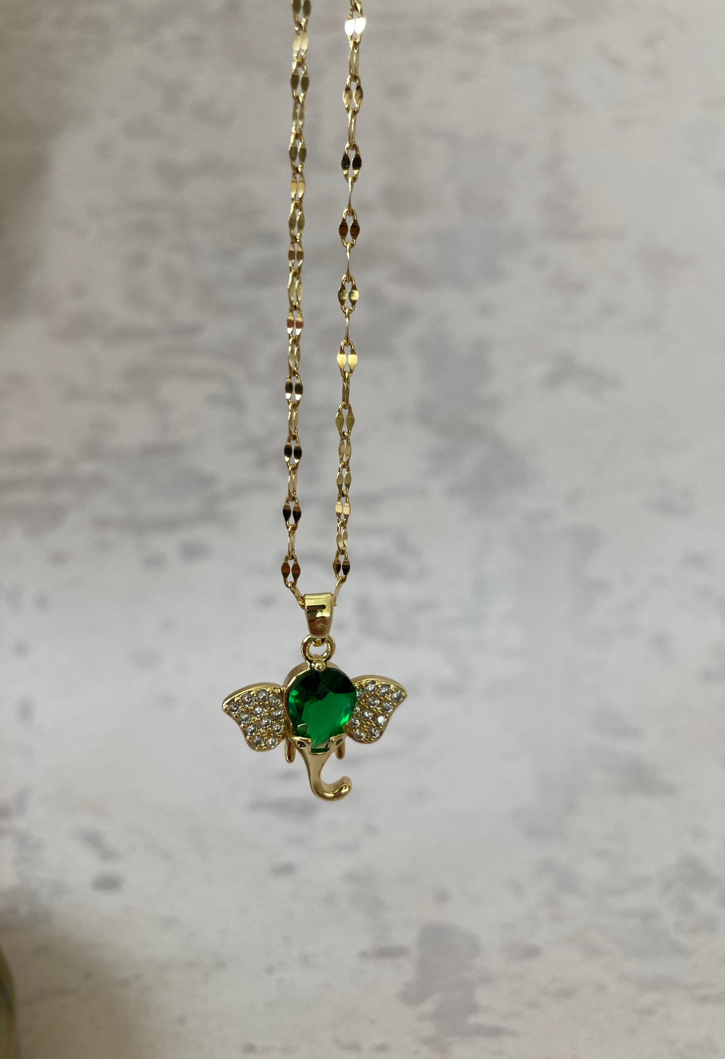 18K Gold Plated Elephant Pendant Necklace