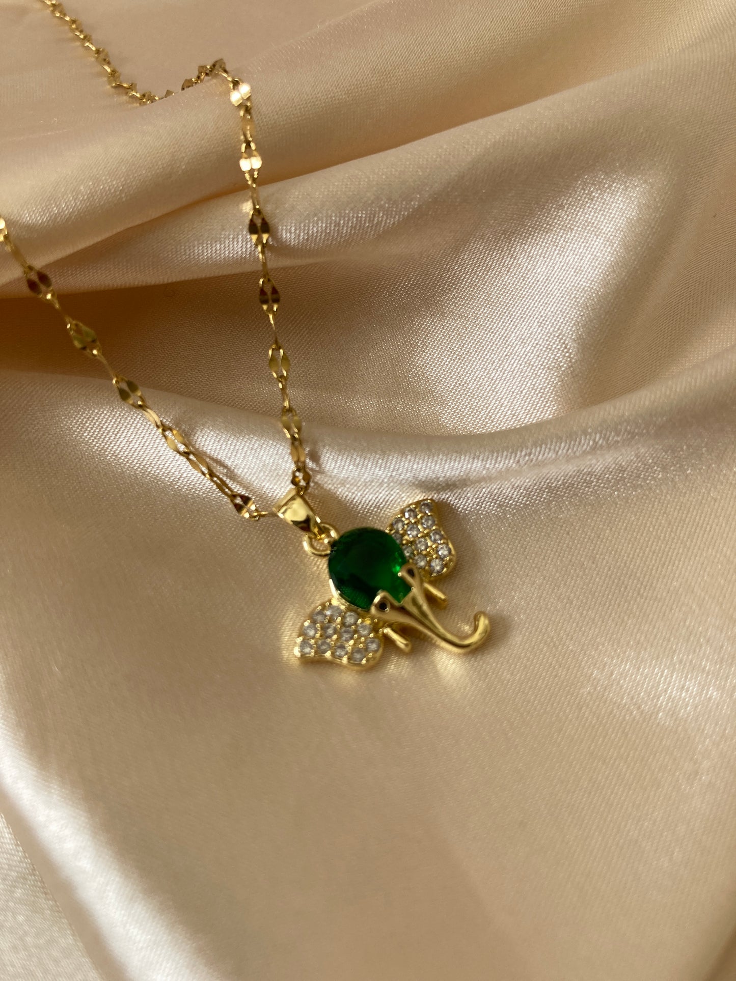 18K Gold Plated Elephant Pendant Necklace