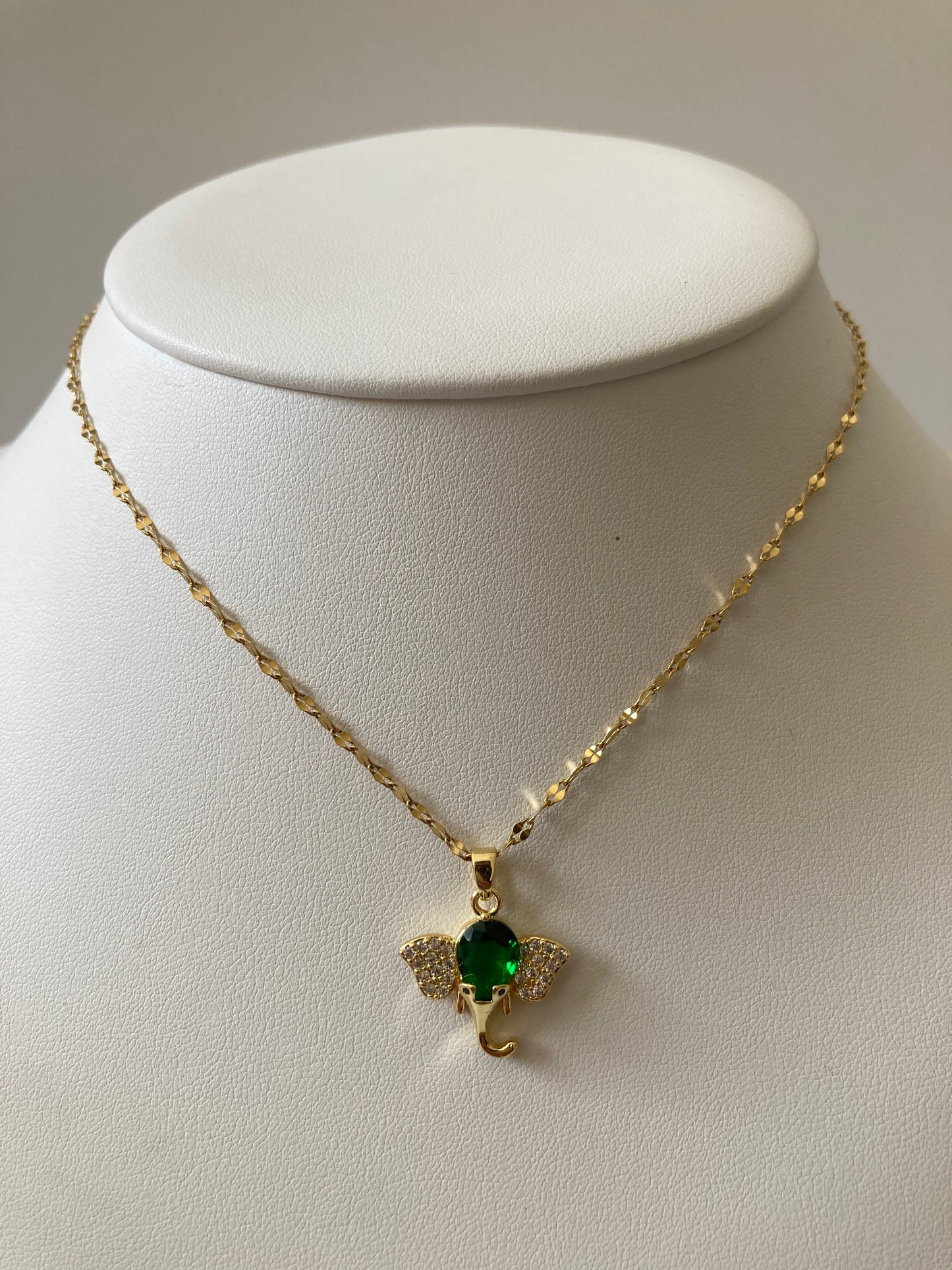 18K Gold Plated Elephant Pendant Necklace
