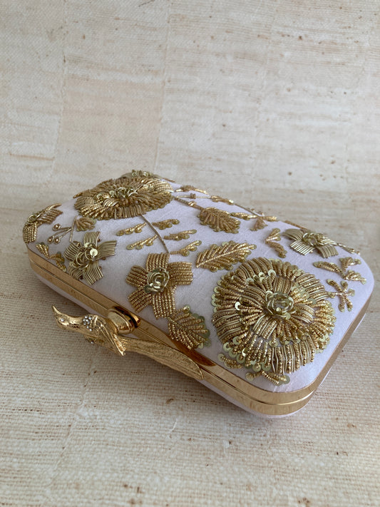 Thea Rectangular Clutch (ST1075) (Pink Bird Clasp)