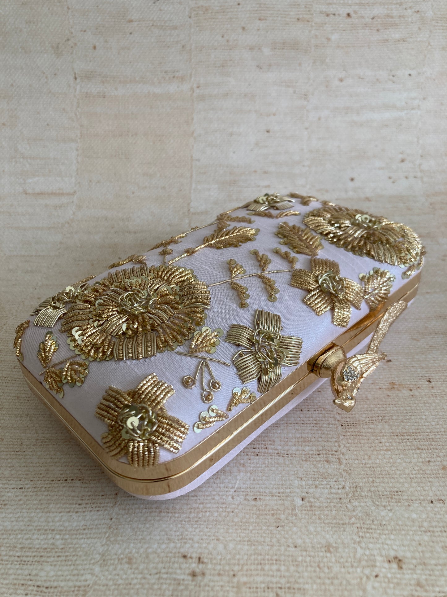 Thea Rectangular Clutch (ST1075) (Pink Bird Clasp)