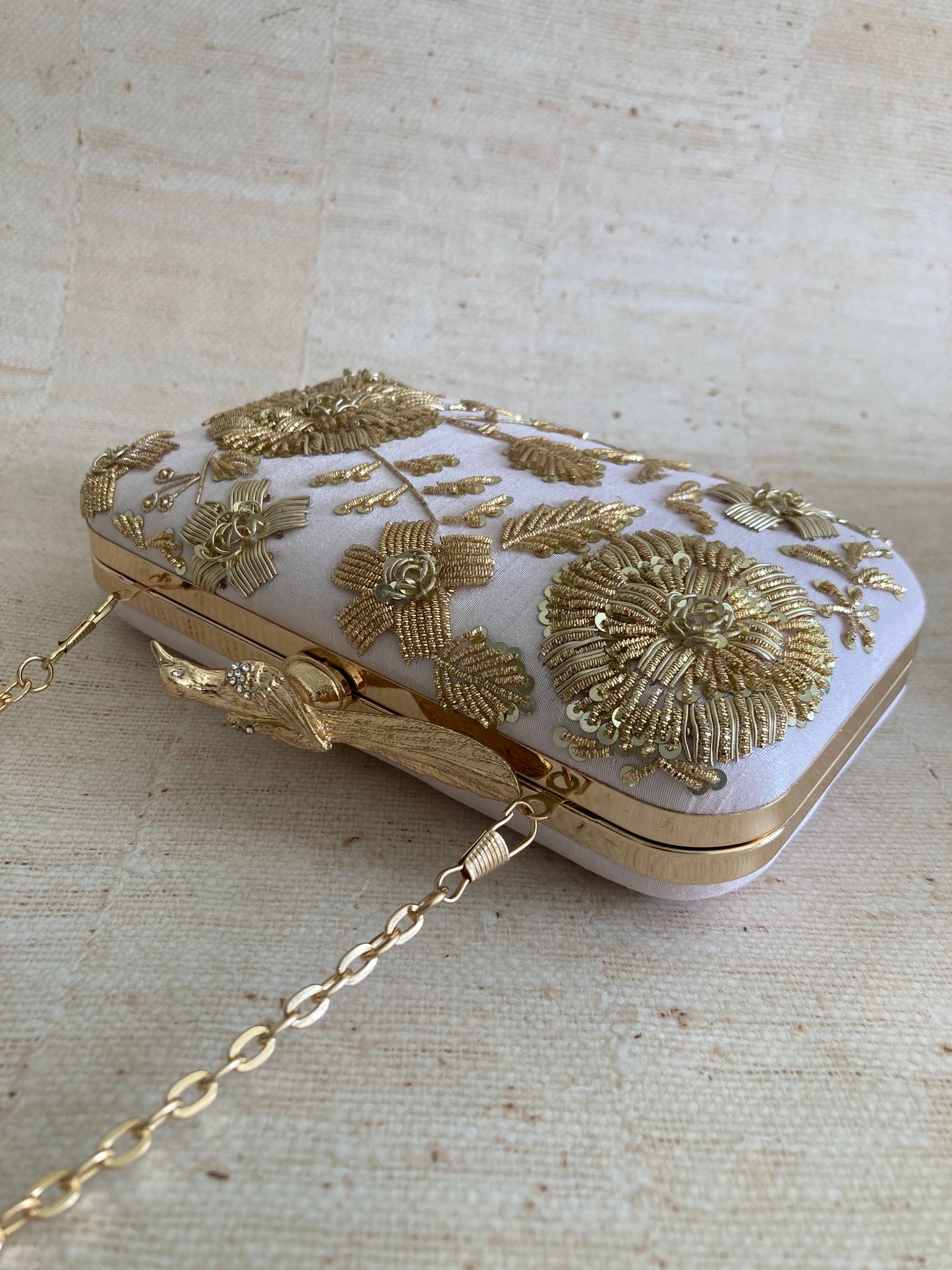 Thea Rectangular Clutch (ST1075) (Pink Bird Clasp)