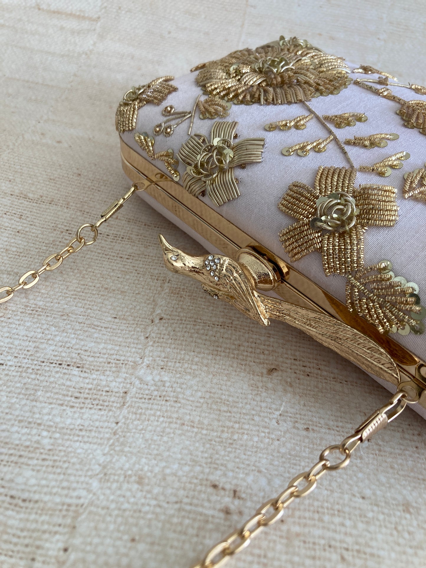 Thea Rectangular Clutch (ST1075) (Pink Bird Clasp)