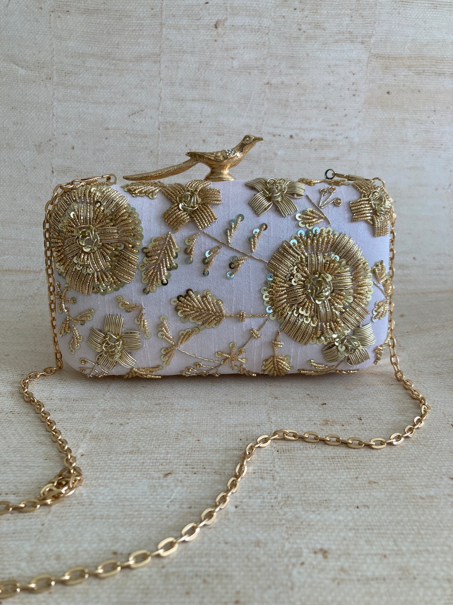 Thea Rectangular Clutch (ST1075) (Pink Bird Clasp)