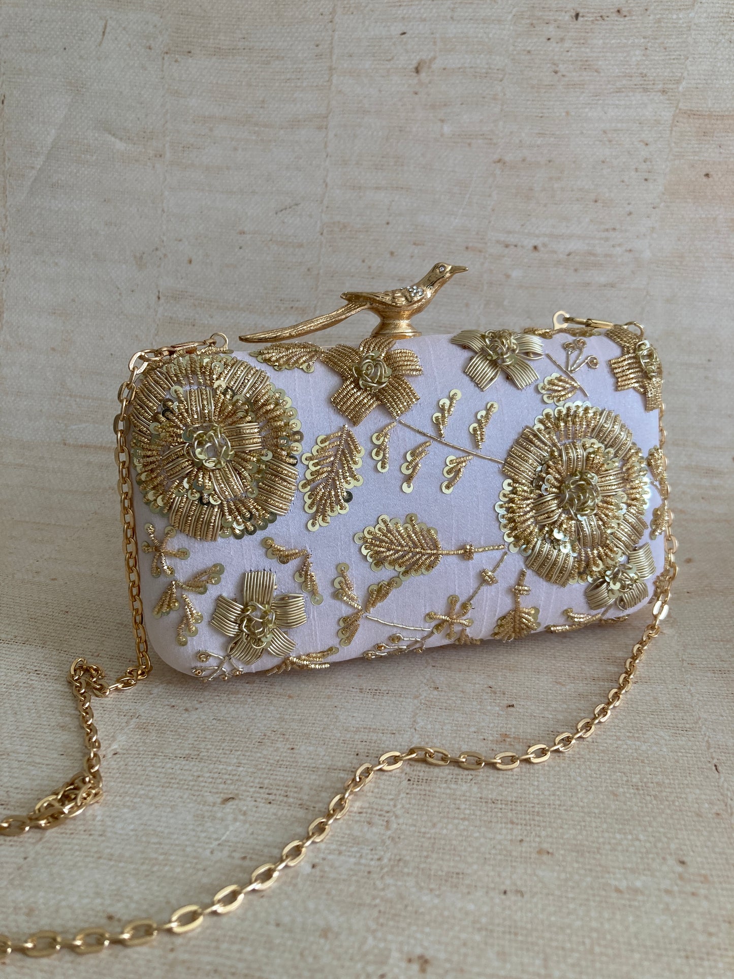 Thea Rectangular Clutch (ST1075) (Pink Bird Clasp)