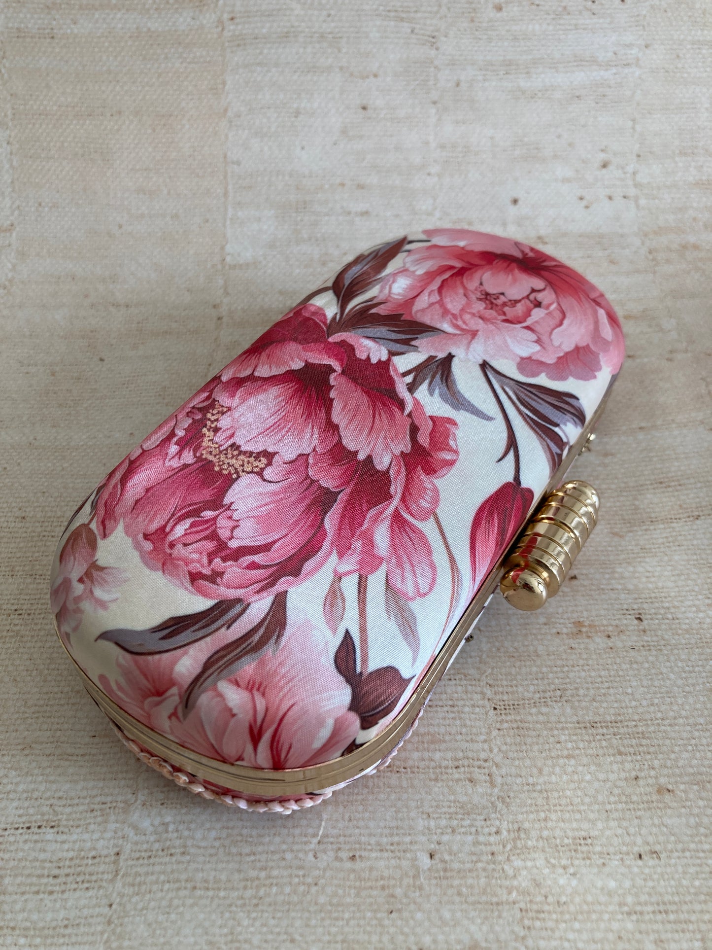 Ilima Floral Oval Clutch (ST1074) (Pink Multicoloured)