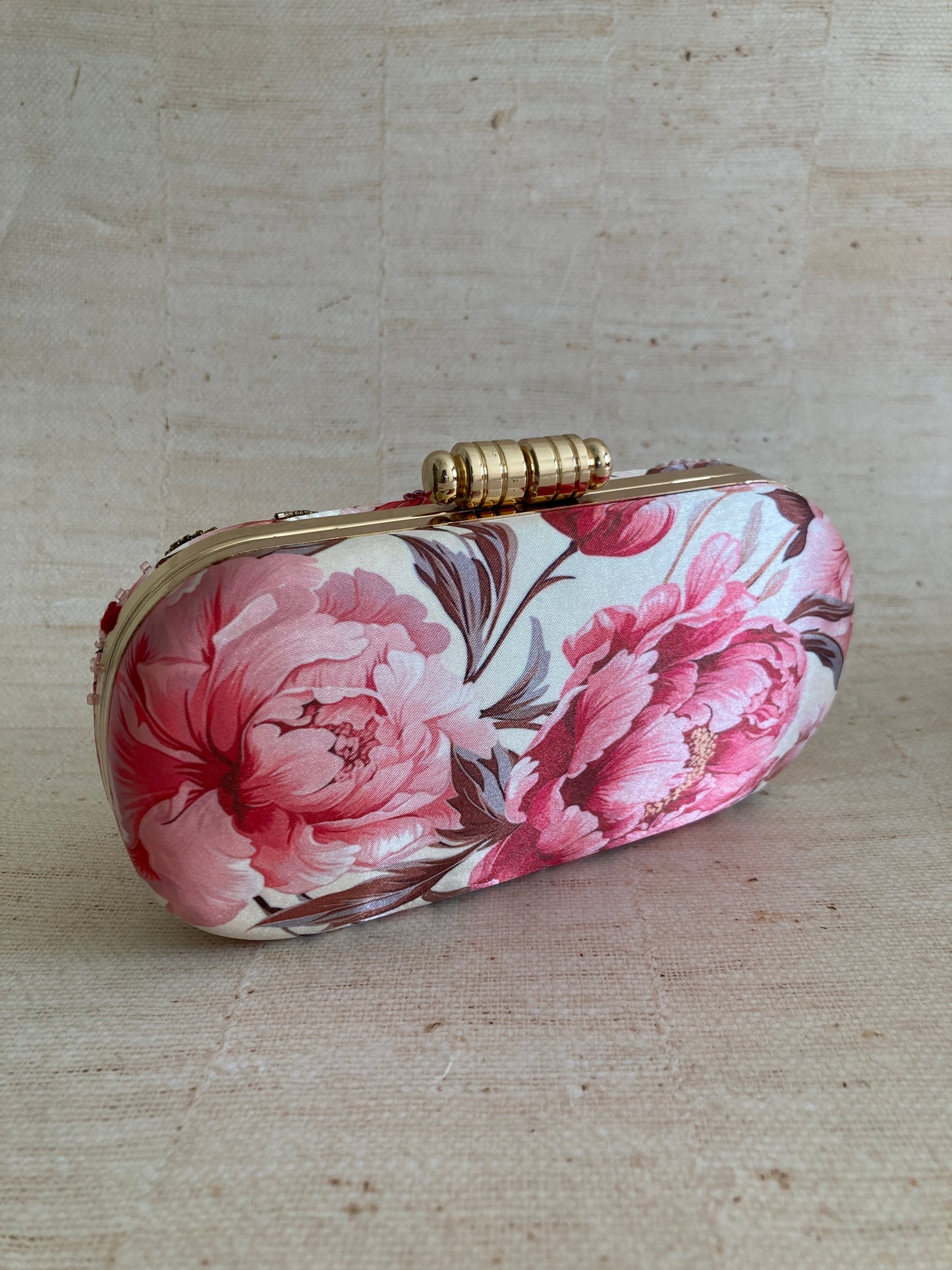 Ilima Floral Oval Clutch (ST1074) (Pink Multicoloured)