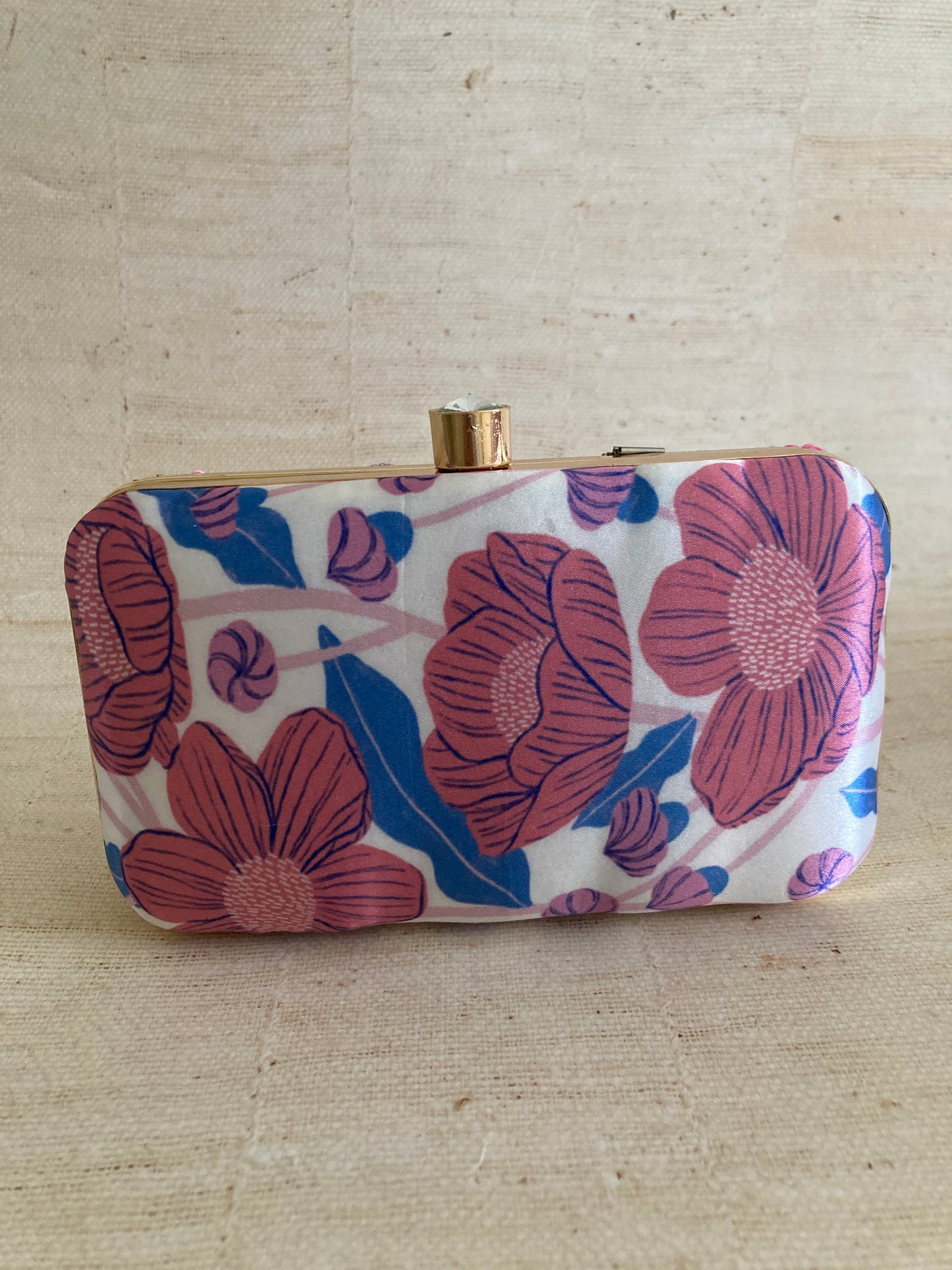 Eden Floral Rectangular Clutch (ST1071) (Pink Multicoloured)