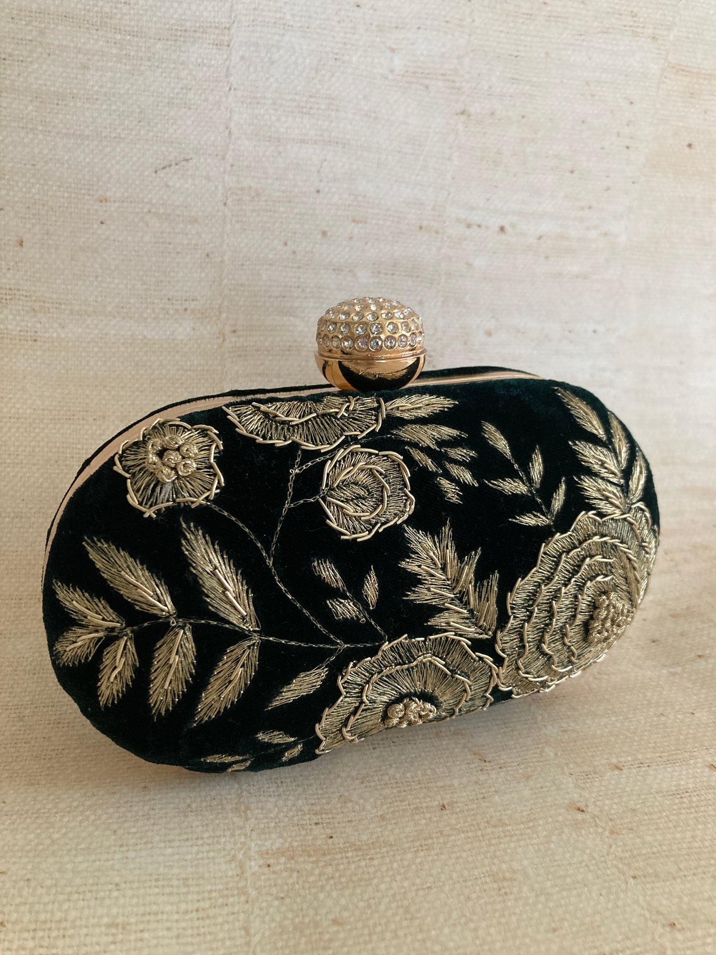 Mehar Oval Clutch (ST1077) (Emerald Green)