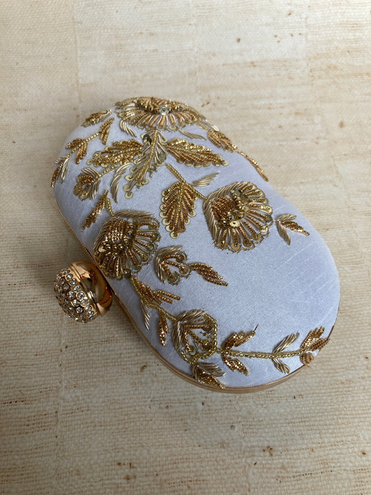 Avneet Oval Clutch (ST1076) (Off White)