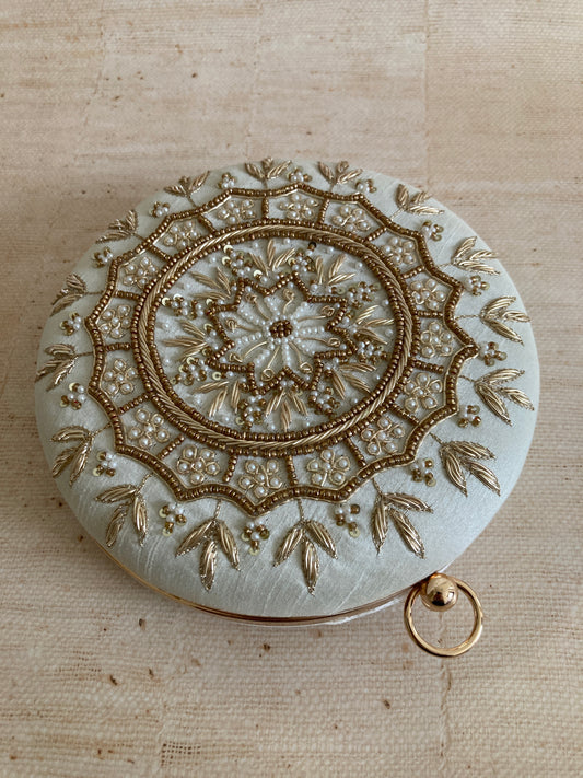 Raazi (Circular Clutch) (Off White) (ST142)