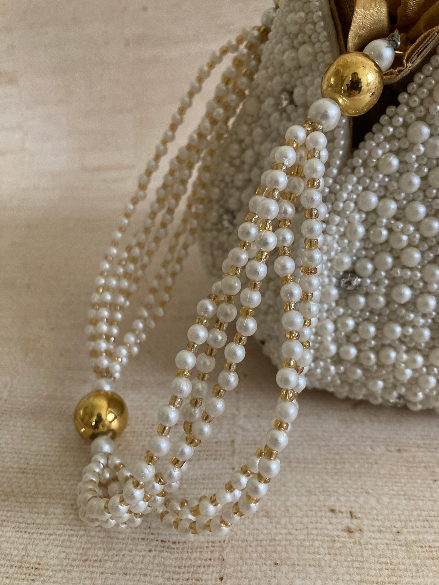 Jasmine Potli (Pearl Embellished White) (ST148)