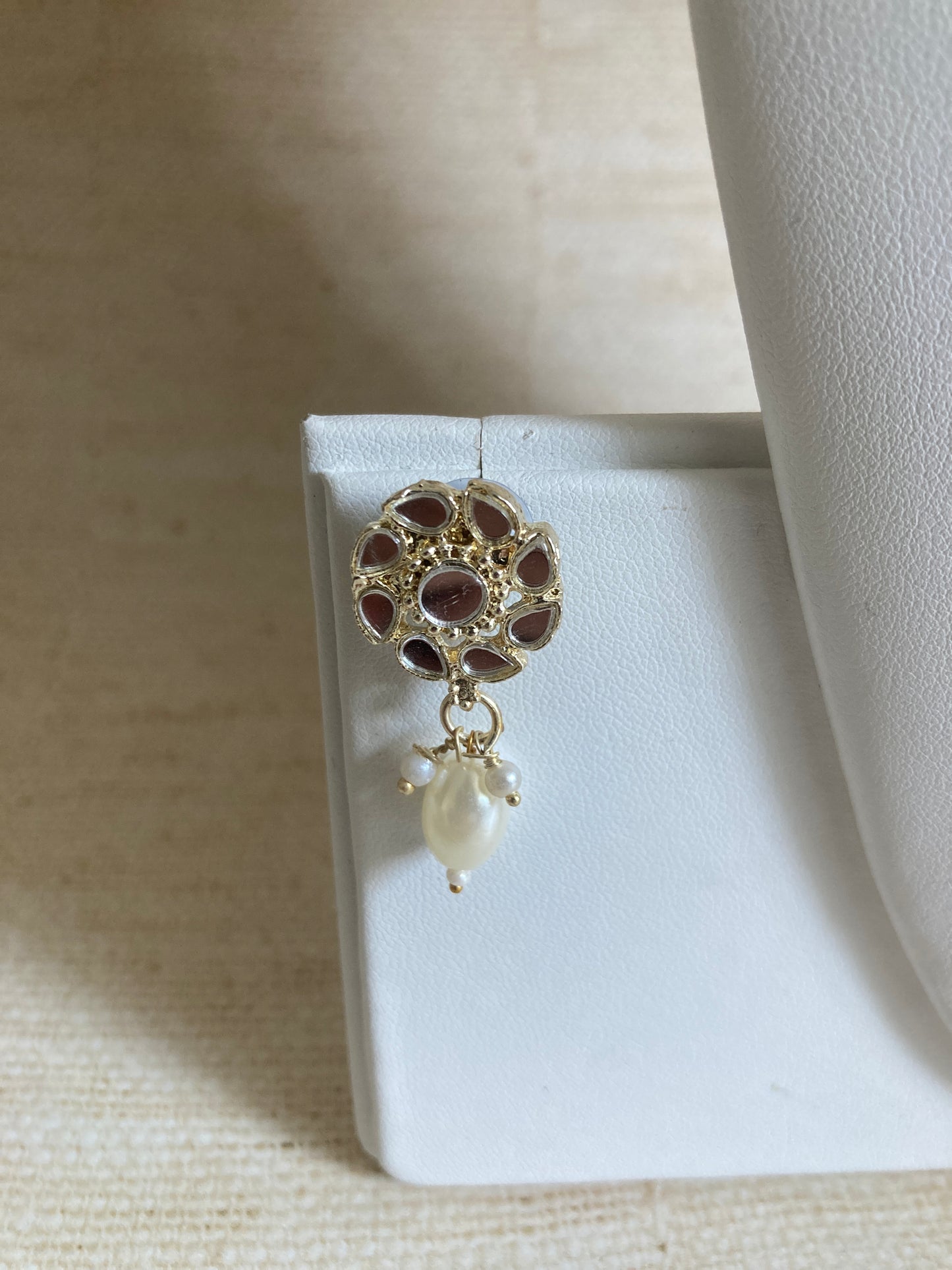 Silver Indian Choker Gold Plated Mirror Set (ST887)