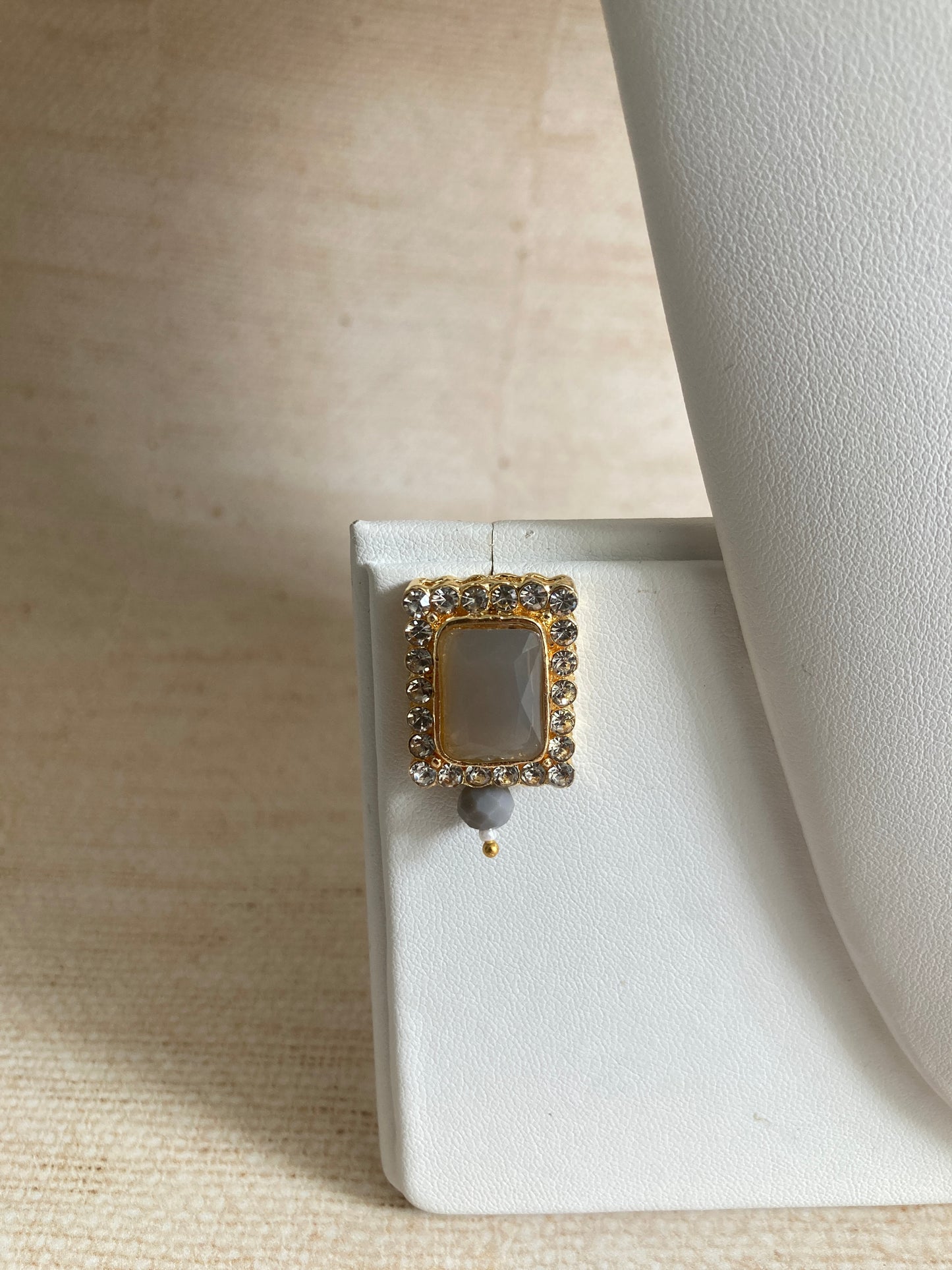 Safeena 18K Gold Plated Handcrafted Pearl Choker Set (ST793) (Grey)