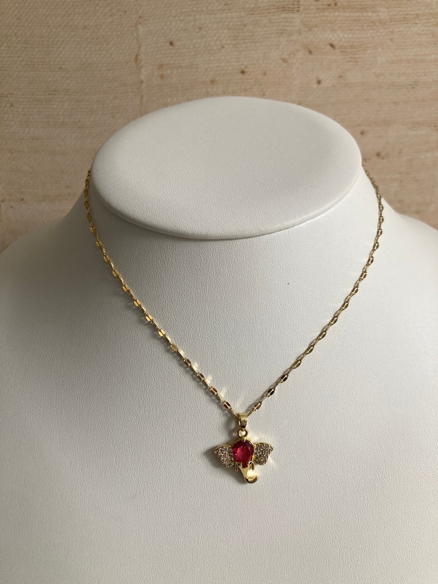18K Gold Plated Elephant Pendant Necklace