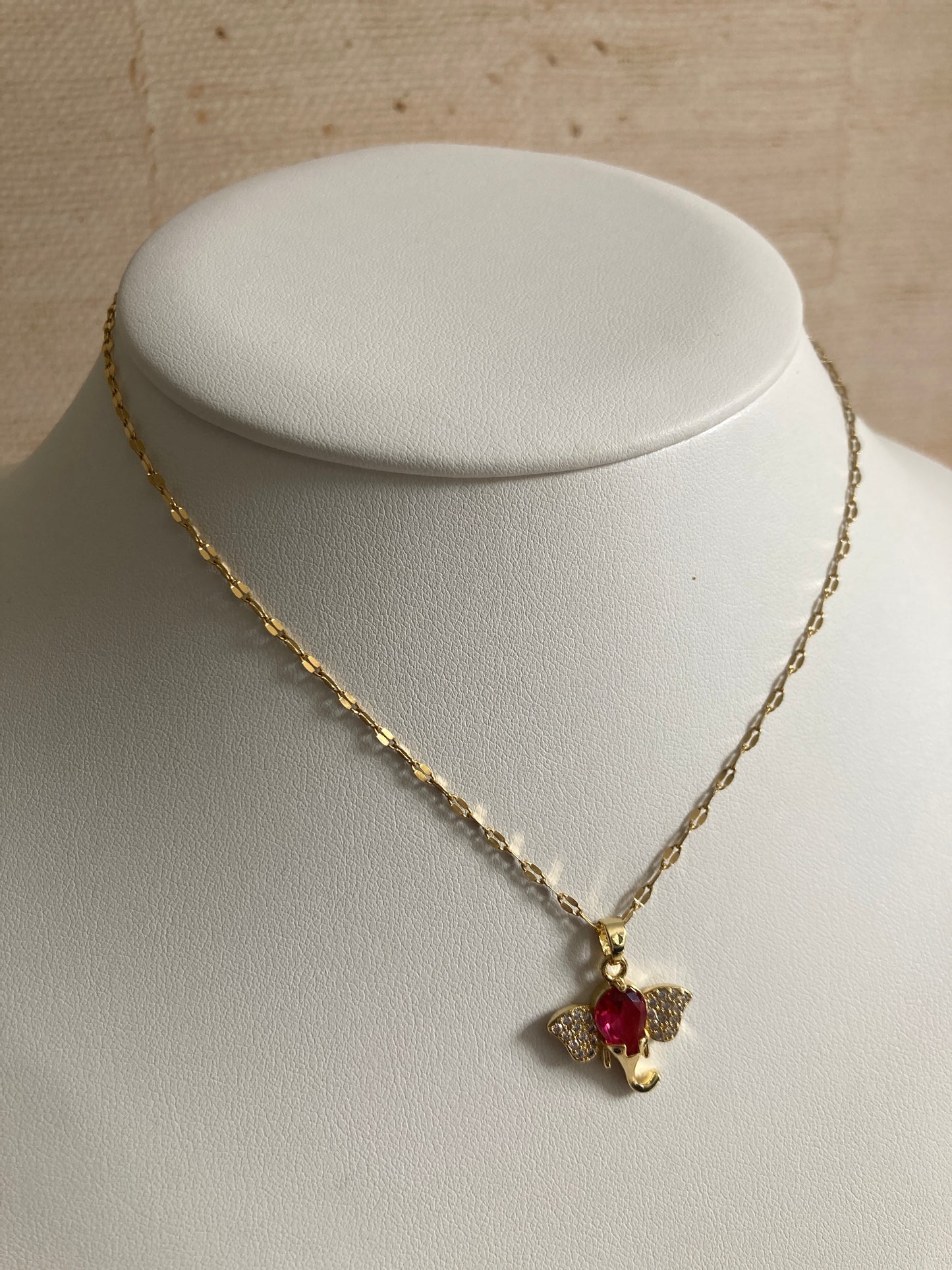 18K Gold Plated Elephant Pendant Necklace