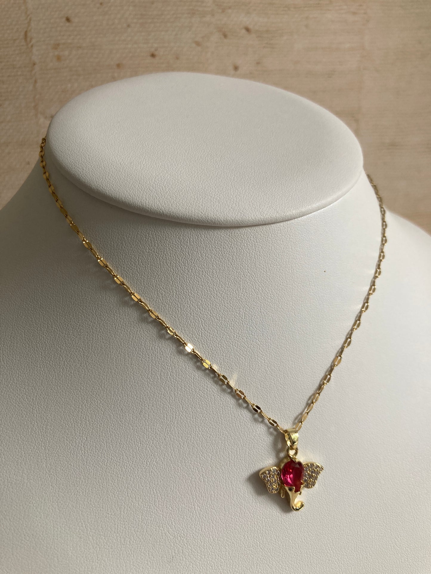 18K Gold Plated Elephant Pendant Necklace