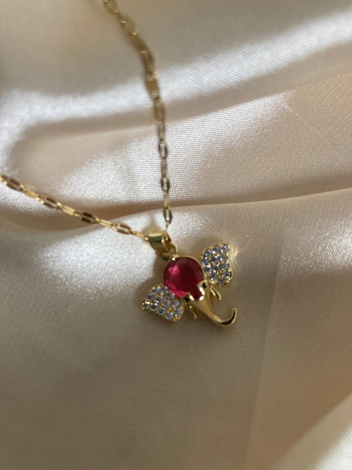 18K Gold Plated Elephant Pendant Necklace