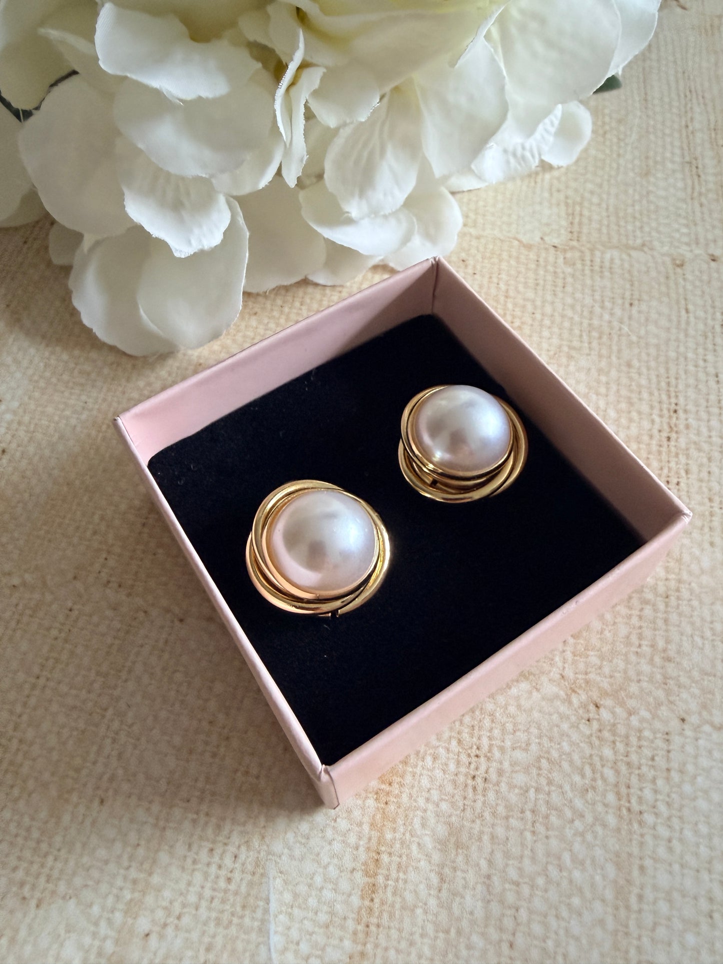 Pearl Statement Stud Earrings (ST1096)