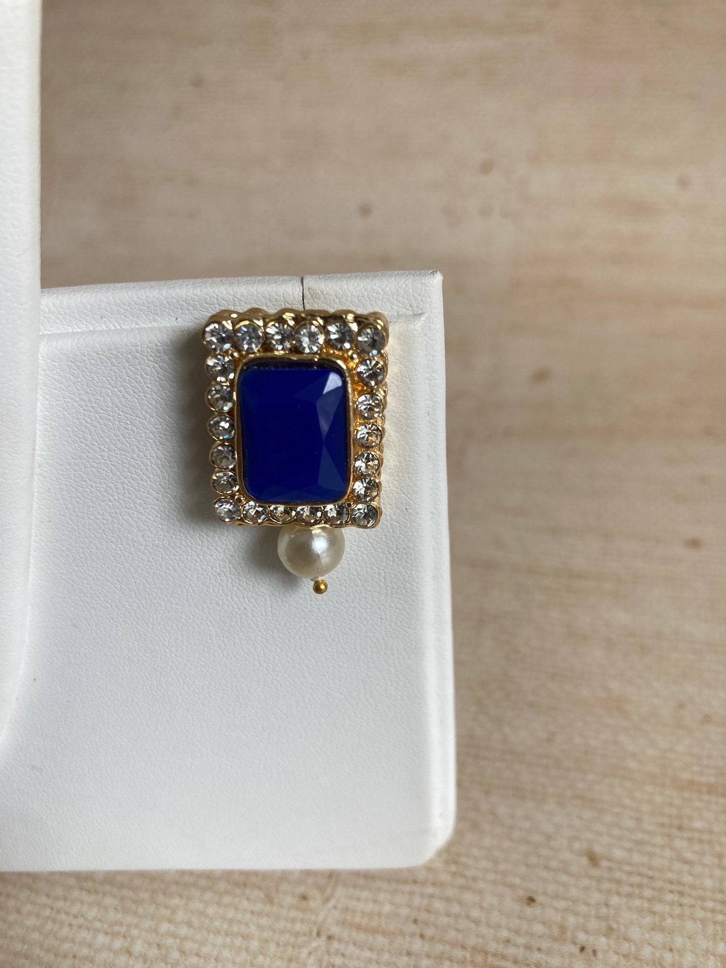 Safeena 18K Gold Plated Handcrafted Pearl Choker Set (ST793) (Blue)