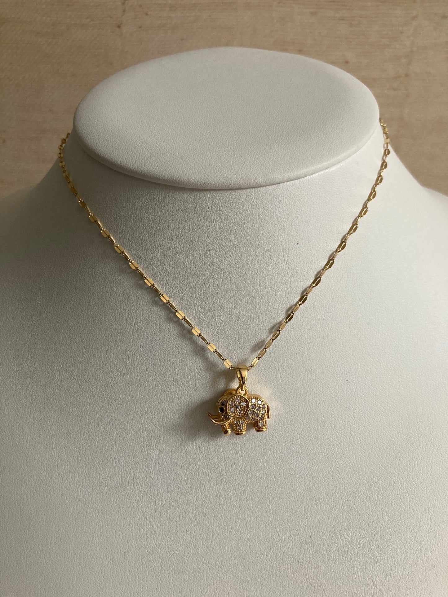 18K Gold Plated Elephant Necklace