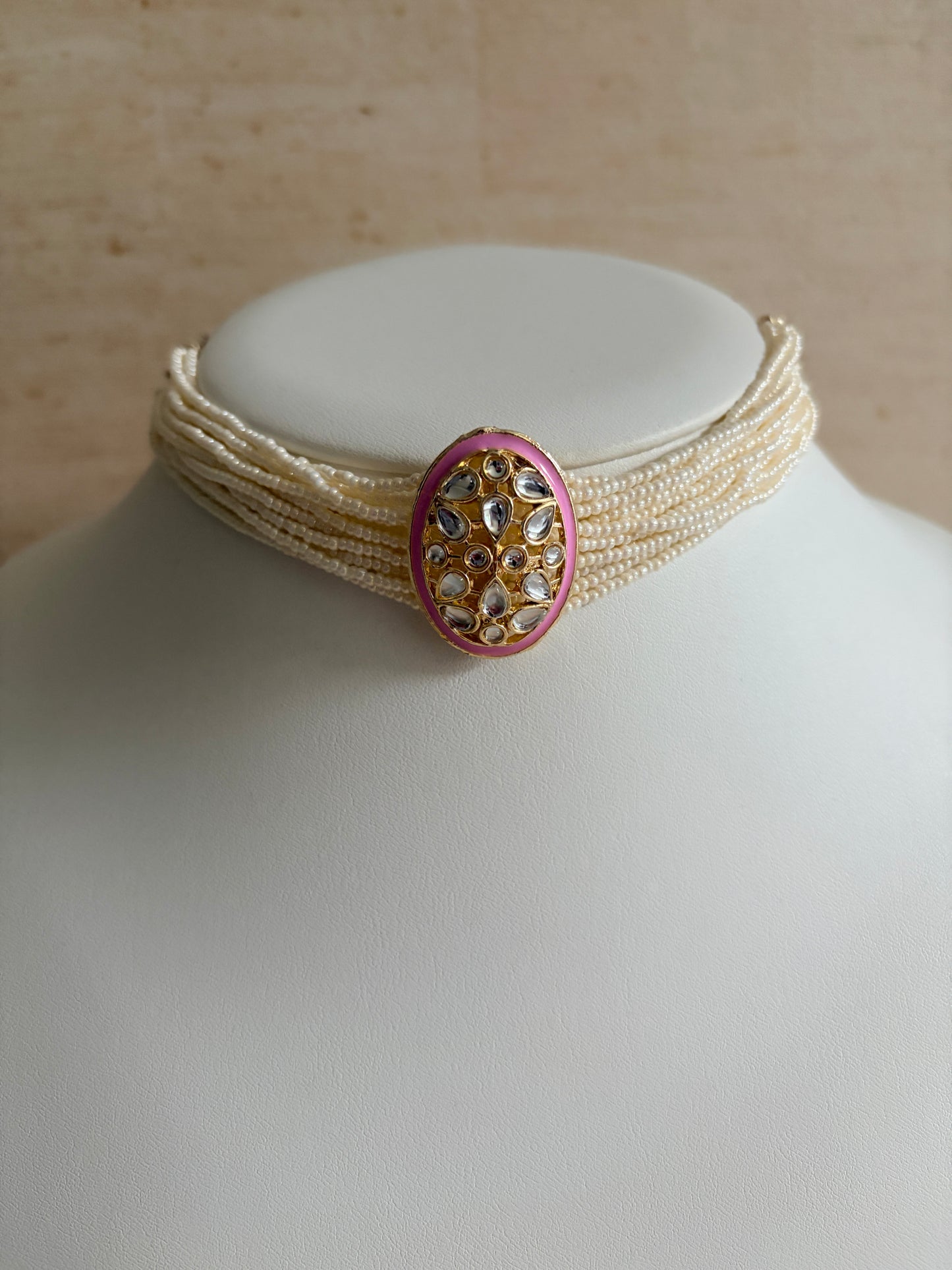 Pink Choker Gold Plated Meenakari Set (ST1107)