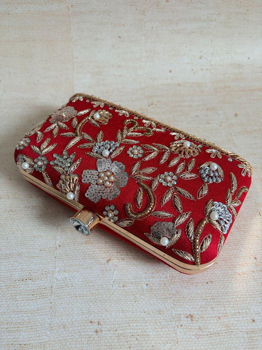 Avni Rectangular Clutch (Red) (ST1116)