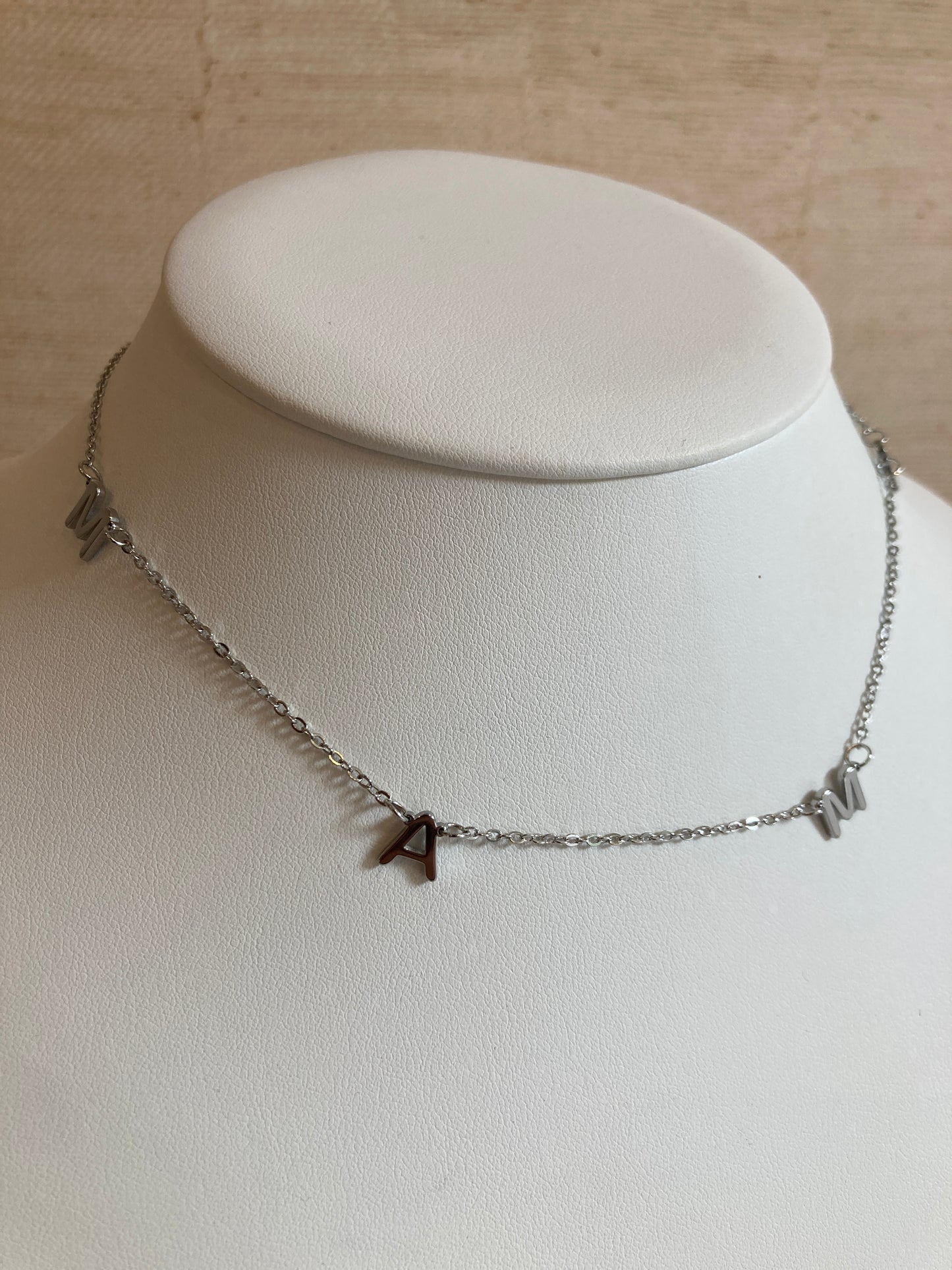 Mama Chain Necklace (ST799) (Silver)