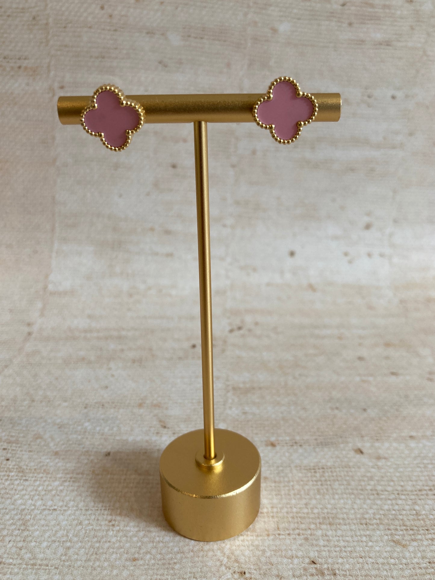 Clover Stud Earrings (ST814) (Pink)